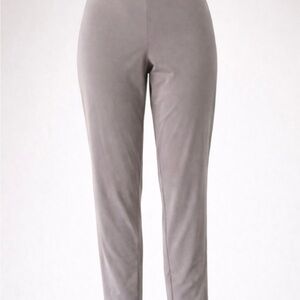 Sympli Women's Size 12 Solid Gray Polyester Slim Straight Leg Stretch Pants MINT